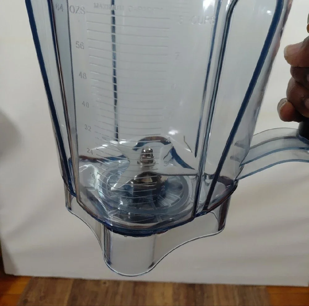 Leepenk Clear Plastic Blender Jar with Black Handle - Replacement Pitcher Only